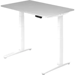Schreibtisch Office Grau/Weiss Holz 120 cm - Farbe: weiss/grau - Material: Holzwerkstoff - Schreibtisch
