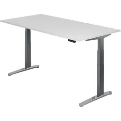 Schreibtisch Office Weiss Holz 200 cm - Material: Holzwerkstoff - Schreibtisch