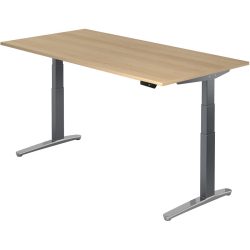 Schreibtisch Office Braun Holz 200 cm - Farbe: Eiche Dekor - Material: Holzwerkstoff - Schreibtisch