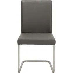 Freischwingerstuhl Amisa Grau Leder 46.5 cm 95 cm - Freischwingerstuhl