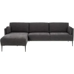 Ecksofa Richard Schwarz/Grau Stoff - Ecksofa