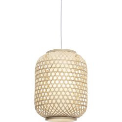 Pendellampe Soprana Braun/Weiss Bambus 30 cm 38 cm - Farbe: Nature/Weiss - Pendellampe