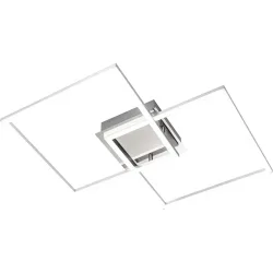 Deckenlampe Savena Weiss/Grau Kunststoff/Metall 43 cm 7 cm - Farbe: chrom/weiss - LED - Lichtfarbe: Warmweiss - Kaltes Tagesweiss - Material: