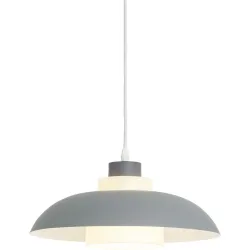 Pendellampe Clemente Grau/Weiss Metall 30 cm 120 cm - Farbe: hellgrau/weiss - Pendellampe