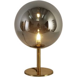 Tischlampe Sirmione Gold/Grau Glas 20 cm 30 cm - Farbe: smokey, rauchgrau, gold - Tischlampe
