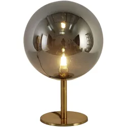 Tischlampe Sirmione Gold/Grau Glas 20 cm 30 cm - Farbe: smokey, rauchgrau, gold - Tischlampe