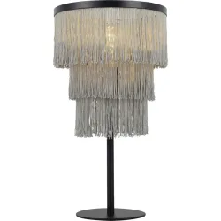 Tischlampe Charente Grau/Schwarz Metall 25 cm 45 cm - Farbe: Grau, Schwarz - Tischlampe