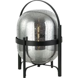 Tischlampe Gavia Grau Glas 29 cm 41 cm - Farbe: rauchgrau - Tischlampe