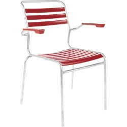 Schaffner Gartenstuhl Säntis Rot Kunststoff 62 cm - Schweizer Möbelhersteller - Gartenstuhl - Wetterfeste Gartenmöbel & Accessoires