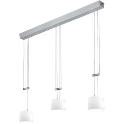 Designer-Pendellampe Bankamp Grazia Nickel matt 3-flammig dimmbar D 22 cm - Farbe: Silber/Weiss - LED - Lichtfarbe: Extra warmweiss - Material: