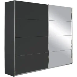Kleiderschrank Molina Grau Holz 271 cm 62 cm 210 cm - Material: Holzwerkstoff - Kleiderschrank