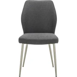 Stuhl Elonie Grau Stoff/Edelstahl 48.5 cm - Farbe: dunkelgrau - Stuhl