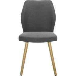 Stuhl Elonie Grau Stoff/Holz 48.5 cm - Farbe: dunkelgrau - Material: Stoff/Eiche - Stuhl