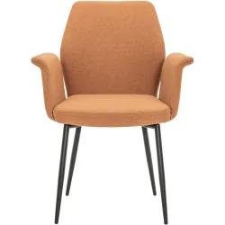 Armlehnstuhl Elonie Orange/Schwarz Stoff/Metall 48.5 cm - Farbe: Orange, Schwarz - Material: Stoff, Metall - Armlehnstuhl