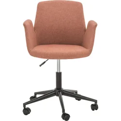 Bürostuhl Lia Rosa/Schwarz Aluminium/Kunststoff/Metall 60 cm 82 cm Höhenverstellbar (manuell)/Drehbar - Farbe: Altrosa - Material:
