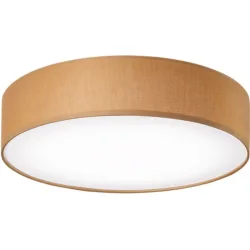 Deckenlampe Noah Braun Metall/Stoff 60 cm 16 cm - LED - Lichtfarbe: Neutralweiss - Material: Metall/ Stoff - Deckenlampe- LED Energiesparlampe