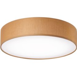 Deckenlampe Noah Braun Metall/Stoff 60 cm 16 cm - LED - Lichtfarbe: Neutralweiss - Material: Metall/ Stoff - Deckenlampe- LED Energiesparlampe