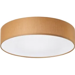 Deckenlampe Noah Braun Metall/Stoff 60 cm 16 cm - LED - Lichtfarbe: Neutralweiss - Material: Metall/ Stoff - Deckenlampe- LED Energiesparlampe