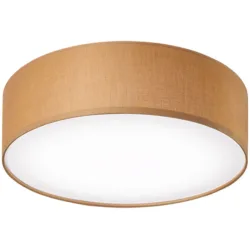Deckenlampe Noah Braun Metall/Stoff 50 cm 16 cm - LED - Lichtfarbe: Neutralweiss - Material: Metall/ Stoff - Deckenlampe- LED Energiesparlampe