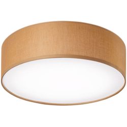 Deckenlampe Noah Braun Metall/Stoff 50 cm 16 cm - LED - Lichtfarbe: Neutralweiss - Material: Metall/ Stoff - Deckenlampe- LED Energiesparlampe