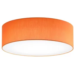 Deckenlampe Noah Orange Metall/Stoff 50 cm 16 cm - LED - Lichtfarbe: Neutralweiss - Material: Metall/ Stoff - Deckenlampe- LED Energiesparlampe