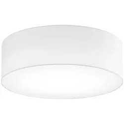 Deckenlampe Noah Weiss Metall/Stoff 50 cm 16 cm - Farbe: reinweiss - LED - Lichtfarbe: Warmweiss - Material: Metall/ Stoff - Deckenlampe- LED
