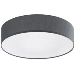 Deckenlampe Noah Grau Metall/Stoff 60 cm 16 cm - Farbe: anthrazit - LED - Lichtfarbe: Warmweiss - Material: Metall/ Stoff - Deckenlampe- LED