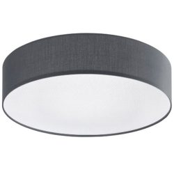 Deckenlampe Noah Grau Metall/Stoff 60 cm 16 cm - Farbe: anthrazit - LED - Lichtfarbe: Warmweiss - Material: Metall/ Stoff - Deckenlampe- LED