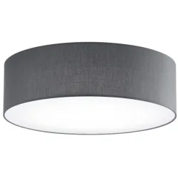 Deckenlampe Noah Grau Metall/Stoff 50 cm 16 cm - Farbe: anthrazit - LED - Lichtfarbe: Warmweiss - Material: Metall/ Stoff - Deckenlampe- LED
