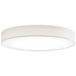 Deckenlampe Noad Beige Metall/Stoff 60 cm 10 cm - Farbe: creme - LED - Lichtfarbe: Warmweiss - Material: Metall/ Stoff - Deckenlampe- LED