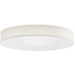 Deckenlampe Noad Beige Metall/Stoff 60 cm 10 cm - Farbe: creme - LED - Lichtfarbe: Warmweiss - Material: Metall/ Stoff - Deckenlampe- LED