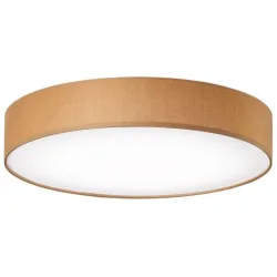 Deckenlampe Noad Braun Metall/Stoff 60 cm 10 cm - LED - Lichtfarbe: Warmweiss - Material: Metall/ Stoff - Deckenlampe- LED Energiesparlampe