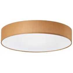 Deckenlampe Noad Braun Metall/Stoff 60 cm 10 cm - LED - Lichtfarbe: Warmweiss - Material: Metall/ Stoff - Deckenlampe- LED Energiesparlampe