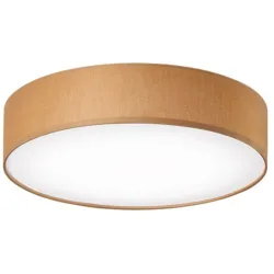 Deckenlampe Noad Braun Metall/Stoff 50 cm 10 cm - LED - Lichtfarbe: Warmweiss - Material: Metall/ Stoff - Deckenlampe- LED Energiesparlampe