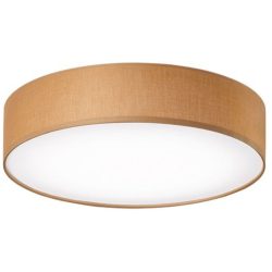 Deckenlampe Noad Braun Metall/Stoff 50 cm 10 cm - LED - Lichtfarbe: Warmweiss - Material: Metall/ Stoff - Deckenlampe- LED Energiesparlampe