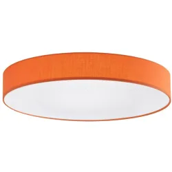 Deckenlampe Noad Orange Metall/Stoff 60 cm 10 cm - LED - Lichtfarbe: Warmweiss - Material: Metall/ Stoff - Deckenlampe- LED Energiesparlampe
