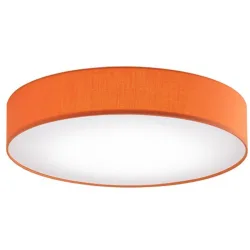 Deckenlampe Noad Orange Metall/Stoff 50 cm 10 cm - LED - Lichtfarbe: Warmweiss - Material: Metall/ Stoff - Deckenlampe- LED Energiesparlampe