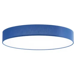 Deckenlampe Noad Blau Metall/Stoff 60 cm 10 cm - Farbe: Dunkelblau - LED - Lichtfarbe: Warmweiss - Material: Metall/ Stoff - Deckenlampe- LED