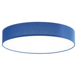 Deckenlampe Noad Blau Metall/Stoff 50 cm 10 cm - Farbe: Dunkelblau - LED - Lichtfarbe: Warmweiss - Material: Metall/ Stoff - Deckenlampe- LED