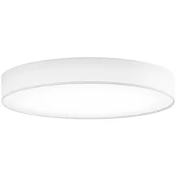 Deckenlampe Noad Weiss Metall/Stoff 60 cm 10 cm - Farbe: reinweiss - LED - Lichtfarbe: Warmweiss - Material: Metall/ Stoff - Deckenlampe- LED