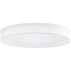 Deckenlampe Noad Weiss Metall/Stoff 60 cm 10 cm - Farbe: reinweiss - LED - Lichtfarbe: Warmweiss - Material: Metall/ Stoff - Deckenlampe- LED