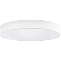 Deckenlampe Noad Weiss Metall/Stoff 60 cm 10 cm - Farbe: reinweiss - LED - Lichtfarbe: Warmweiss - Material: Metall/ Stoff - Deckenlampe- LED