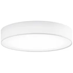 Deckenlampe Noad Weiss Metall/Stoff 50 cm 10 cm - Farbe: reinweiss - LED - Lichtfarbe: Warmweiss - Material: Metall/ Stoff - Deckenlampe- LED