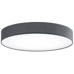 Deckenlampe Noad Grau Metall/Stoff 60 cm 10 cm - Farbe: anthrazit - LED - Lichtfarbe: Neutralweiss - Material: Metall/ Stoff - Deckenlampe- LED