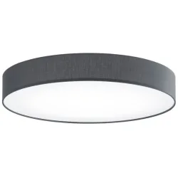 Deckenlampe Noad Grau Metall/Stoff 60 cm 10 cm - Farbe: anthrazit - LED - Lichtfarbe: Neutralweiss - Material: Metall/ Stoff - Deckenlampe- LED