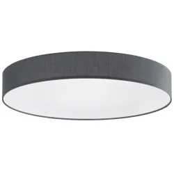 Deckenlampe Noad Grau Metall/Stoff 60 cm 10 cm - Farbe: anthrazit - LED - Lichtfarbe: Neutralweiss - Material: Metall/ Stoff - Deckenlampe- LED