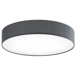 Deckenlampe Noad Grau Metall/Stoff 50 cm 10 cm - Farbe: anthrazit - LED - Lichtfarbe: Neutralweiss - Material: Metall/ Stoff - Deckenlampe- LED