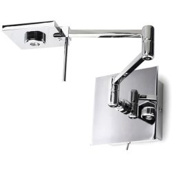 Wandlampe Chaim Grau Metall 7 cm - Farbe: chrom - LED - Wandlampe- LED Energiesparlampe