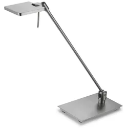 Tischlampe Chaim Grau Metall 50 cm - Farbe: Nickel matt - LED - Tischlampe- LED Energiesparlampe