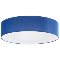 Deckenlampe Noah Blau Metall/Stoff 60 cm 16 cm - Farbe: Dunkelblau - LED - Lichtfarbe: Warmweiss - Material: Metall/ Stoff - Deckenlampe- LED